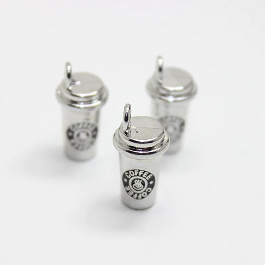 10pcs/lot 3D Coffee Cup Charms for  Earring DIY Jewelry  Making  8x22mm