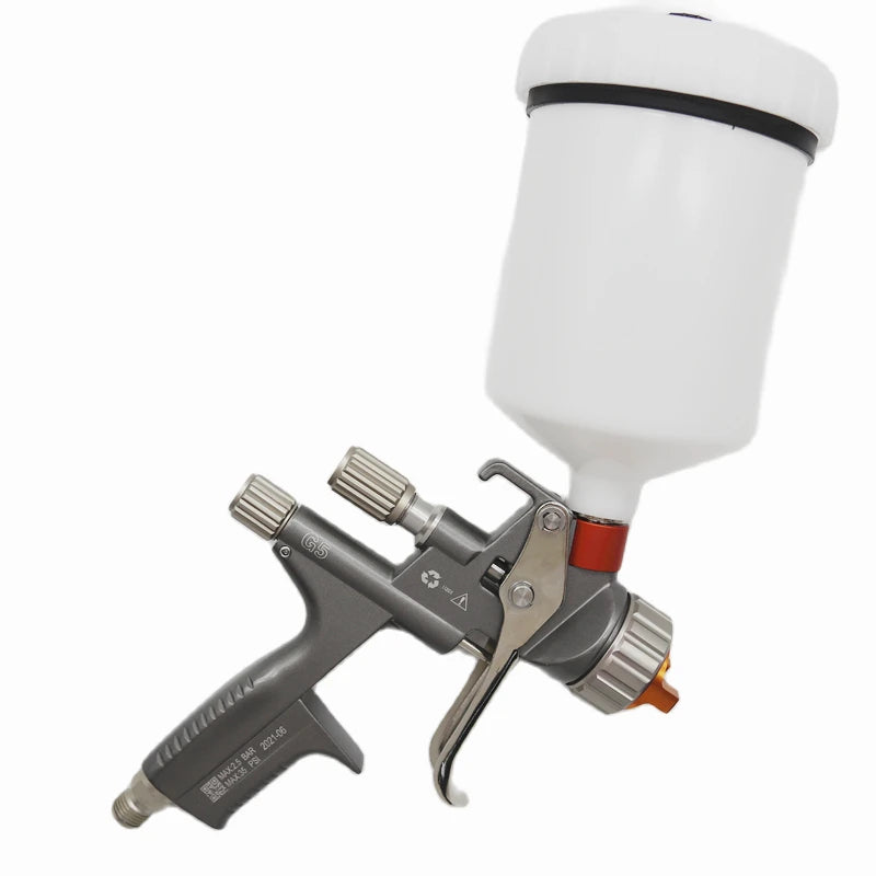 NTOOLS Outdoor Commercial Grade Pneumatic Power Red-Silver Stainless Steel Nozzles-Needles White-Clear Plastic Cup Paint Spray Gun Compressed Air Sprayers/Colors-White/Gray/Red/Silver/Orange/Clear/Black/Multicolor