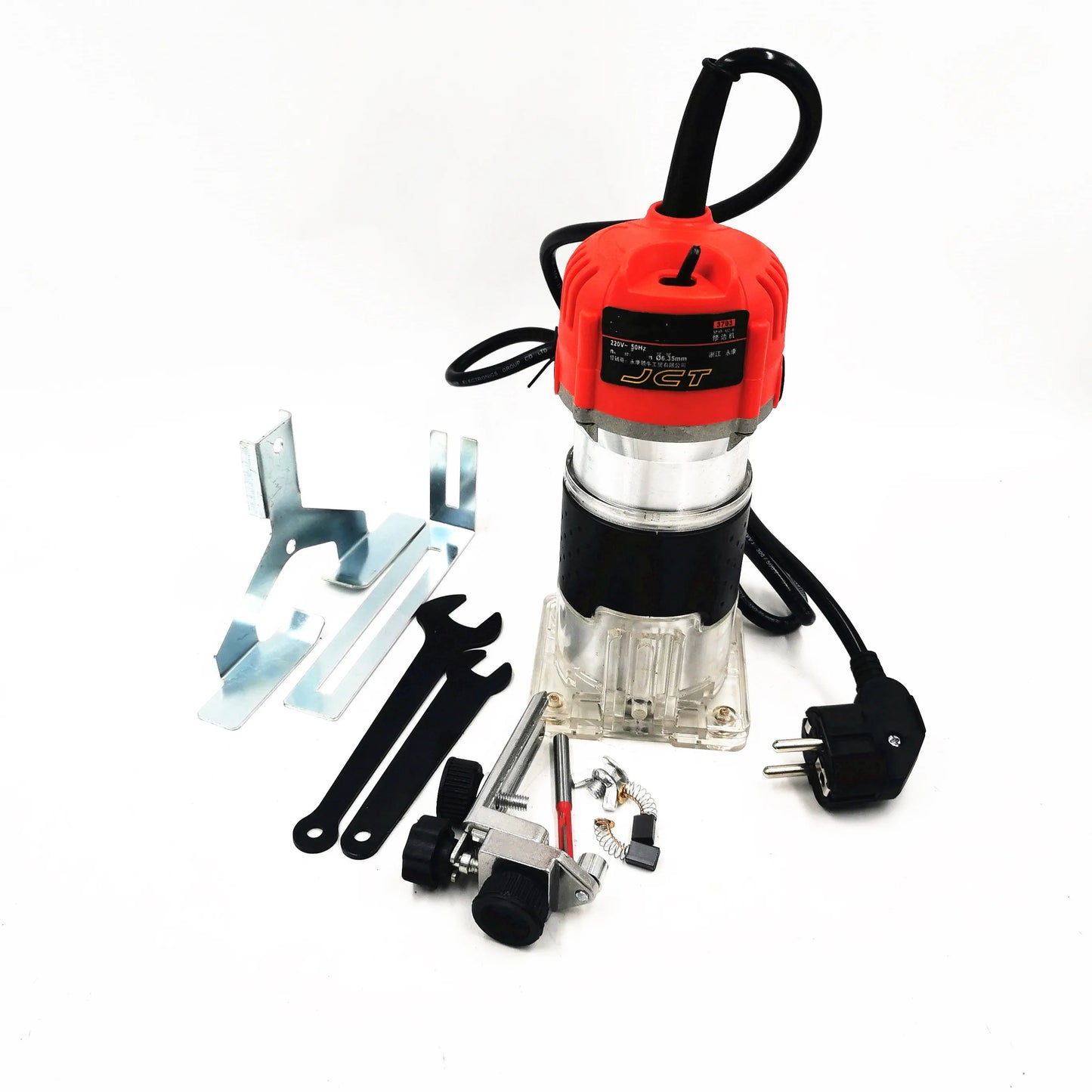 AZIYUHEA Woodworking 15 PCS Milling Cutters Red-Silver-Clear Plastic-Black Body 220V Aluminum Metal 800W Power Input Electric Trimming Router Accessories/Colors-Multicolor/Red/Silver/Clear/Black