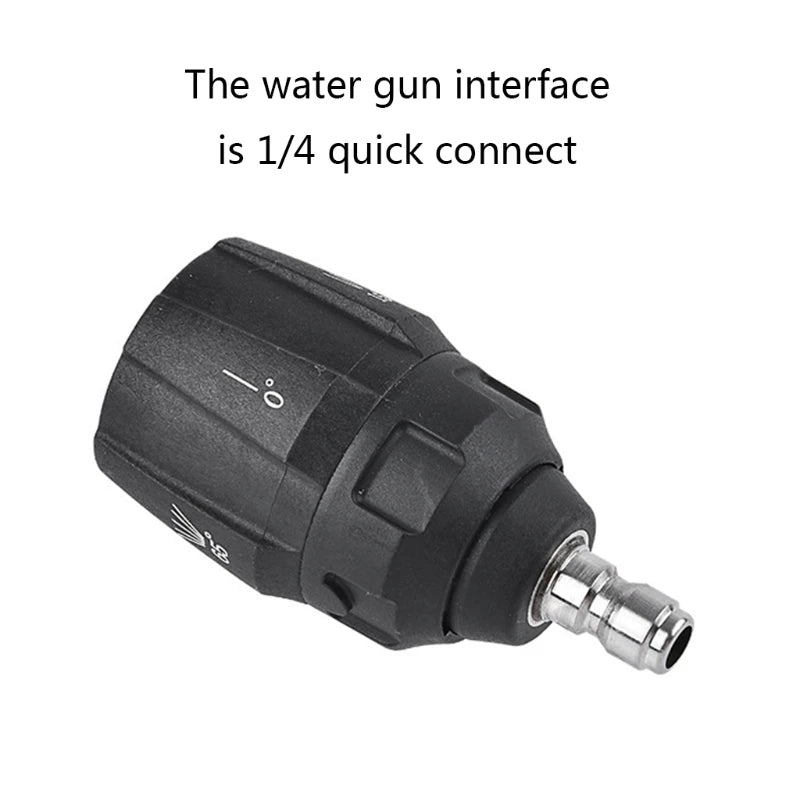 ANENG 5-In-1 High Pressure Washing 1/4 Inch Quick Connect Water Gun Interface Rotating Black Plastic-Silver Stainless Steel Metal Clean Washing Nozzles