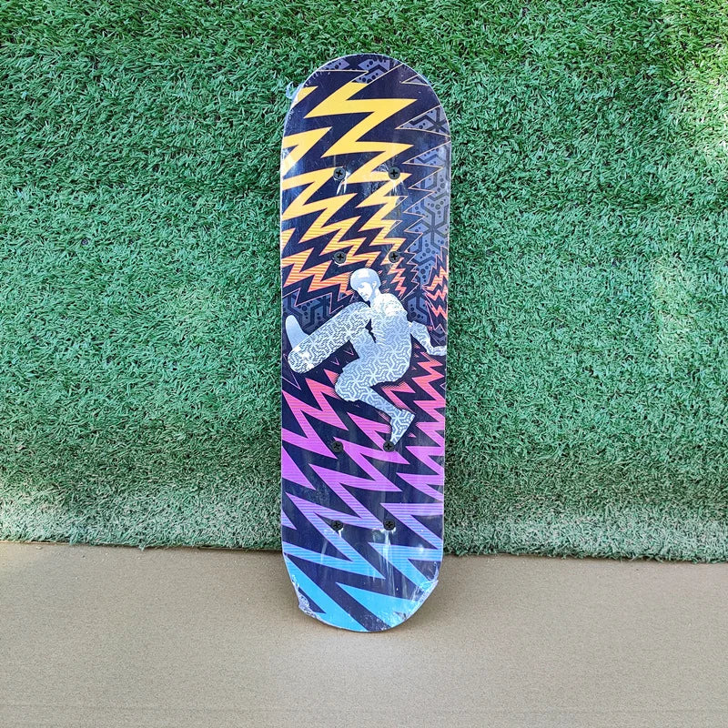 PENGGUE Kids Customized Chinese Maple Wood Double Rocker Cute Cartoon Animal Stickers 17 Inch Classic Longboard Skateboards/ Size: 43cm Length x 12.5 Width x 8cm Height/Colors-Blue/Green/Red/Multicolor/Animal