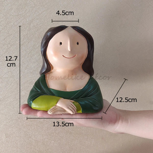 Cartoon Portrait Flower Pot Resin Planter Succulent Plants Flowerpots Pencil Holder Desktop Vase Figurines Home Table Decoration