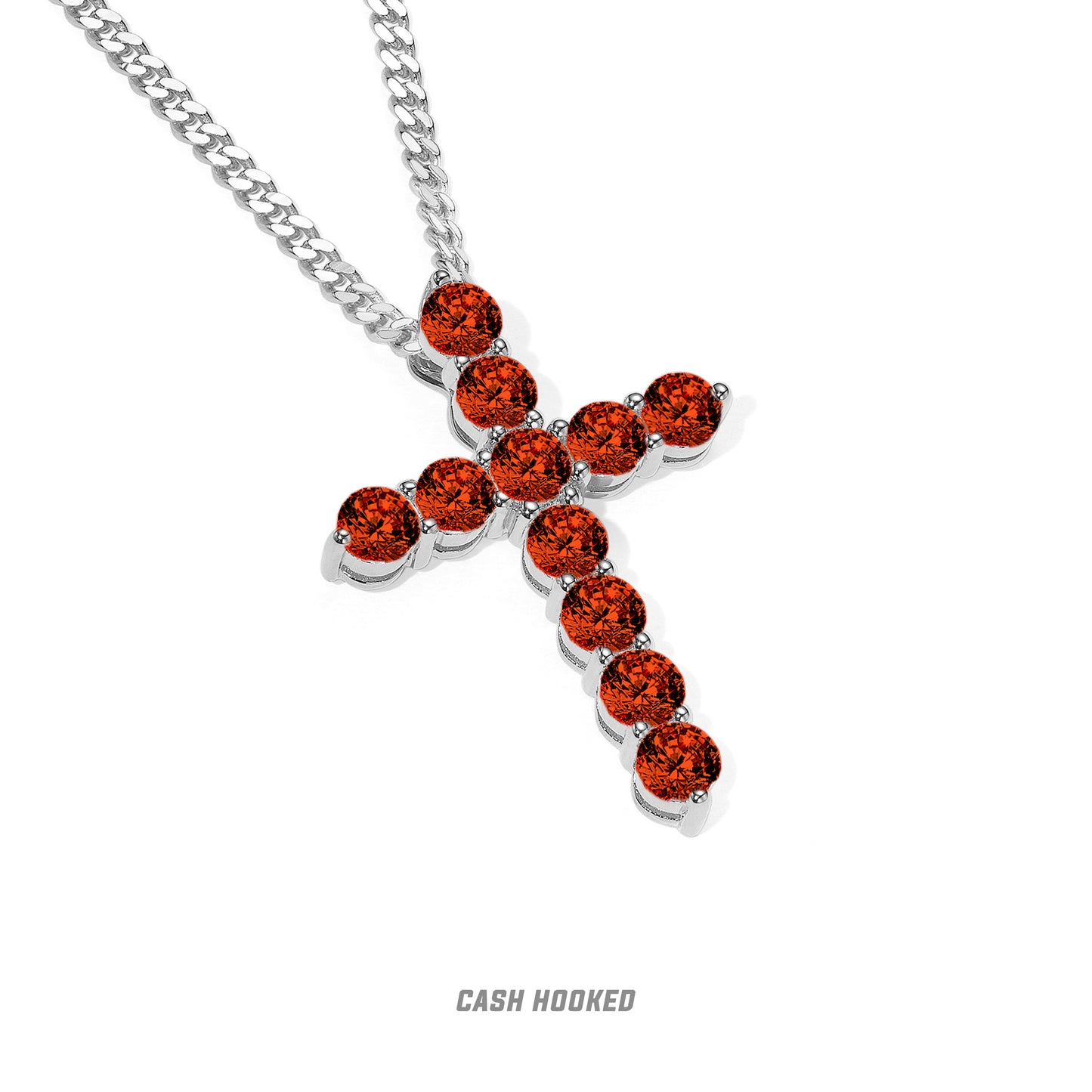CASHHOOKED Adult Unisex Couple's Fine Imitation Gold-Plated Inlaid Artificial Clear White Shiny-Multicolor Gemstones Cross Pendant Necklaces/Colors-Gold/Multicolor/Clear/Pink/Silver