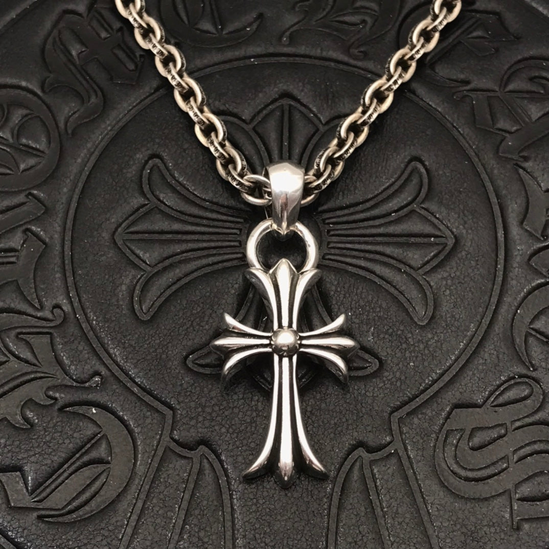 AZER KVK Unisex Fine Imitation Alloy-Gold-Silver Plated Metal European-America Style Design Cross Pendant Large Rope Chain Necklaces