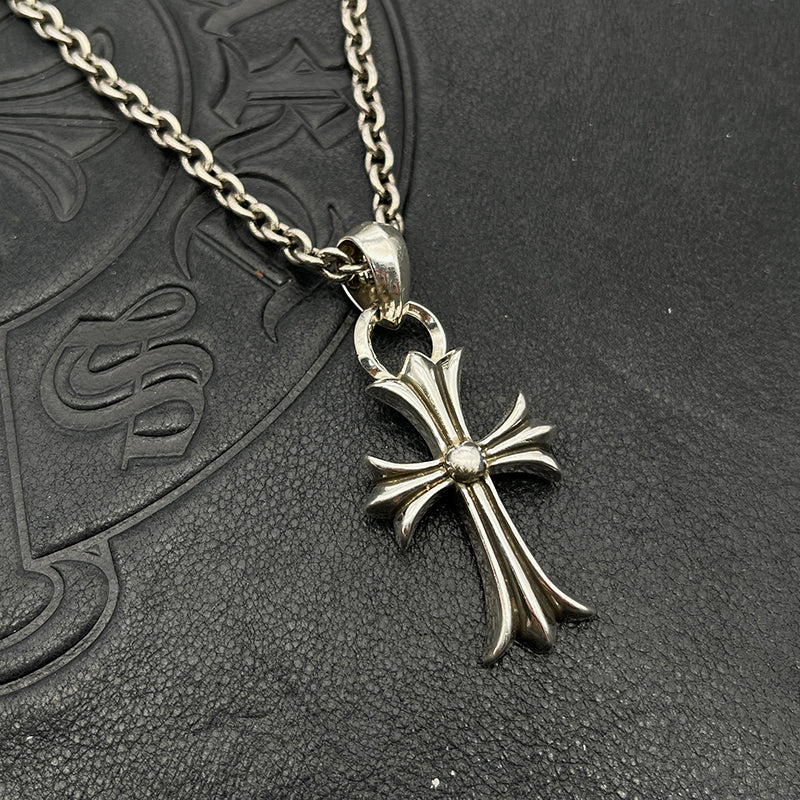 AZER KVK Unisex Fine Imitation Alloy-Gold-Silver Plated Metal European-America Style Design Cross Pendant Large Rope Chain Necklaces