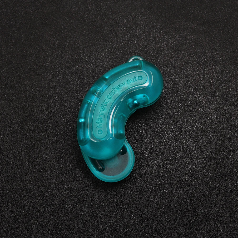 GAOJFC Glowing Blue EDC UV Light Mini Cashew Nut Shaped Metal Push Slider Magnetic Stress-Anxiety Relief Activity Toys/Colors-Blue/Red/White/Yellow/Ages: 18 + Years Older