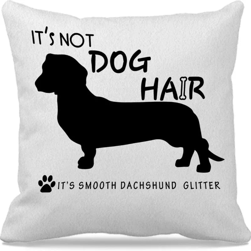 No-EN-Name-Null Soft Woven Polyester Fabric Square Printed Cute Cartoon Dachshund Pillowcases/Colors-Animal/White/Brown/Blue/Pink/Multicolor/Black/Handwash Only
