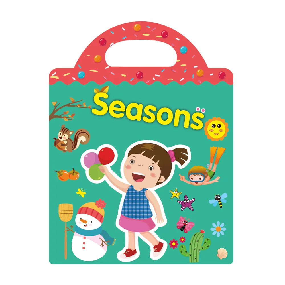 TAKARA TOMY Kids Plastic Early Educational Reusable Multicolor Cartoon Animal Scene Stickers Painting Hand-On Puzzle Books Stickers-Stickers Machine /Ages: 2-18 Years Old-Older