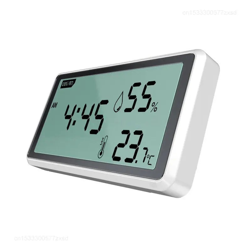 DELI Digital Large Screen Electronic Thermometer Hygrometer Weather Sensor LCD Digital Display Stand-Hang Wall Clocks/Colors-White/Black