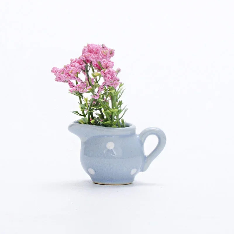 1pcs Creative Magnetic Mini Ceramic Vase 3D Simulation Flower Potted Cute Decorative Fridge Magnet for Kitchen Home Decor