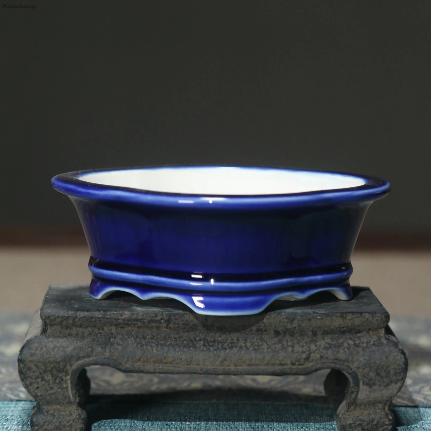 Creative Purple Sand Flower Pot Glazed Ceramic Bonsai Pot Small Flower Pot Japanese Succulent Flower Pot Home Decoration LE659