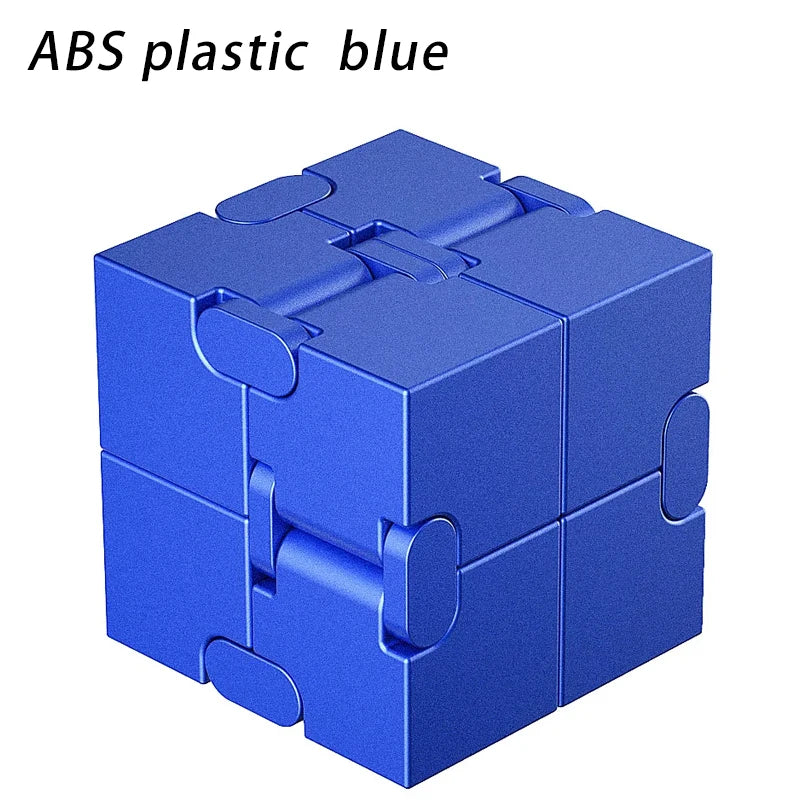 No-EN-Name-Null Small Frosted Blue Metal Square Infinity Cube Stress-Anxiety Relief Portable Flipping Twistable Improves Brain Thinking Executive Toys/Ages: 18 Years Old-Adults/Colors-Blue/Silver/Black/Gold/Gray/Multicolor
