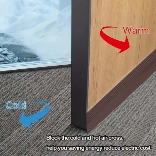 Pure Silicone Waterproof Backing Non-Toxic TPE Adjustable Self-Adhesive Wind-Sound-Proof Under Door Bottom Seal Strips/Colors-Black/Brown/Gray