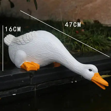 No-EN-Name-Null Outdoor White Realistic Resin White Goose Spraying Water Garden Sculptures/Colors-White/Brown/Yellow/Gray/Green/Black/Animal