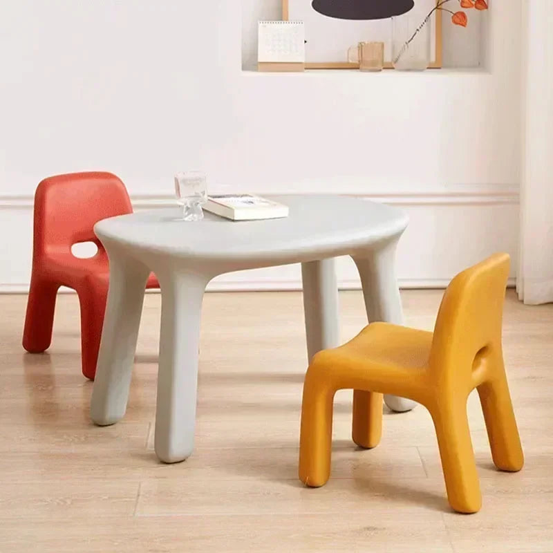 OLOEY Baby-Toddlers Modern Plastic Multicolor Rectangle Shaped Adjustable Height Tables-2 Dining Chairs Furniture Sets/Colors-White/Red/Orange/Green/Gray/Beige