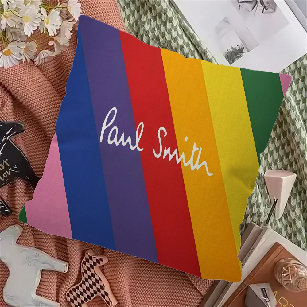 MINISO Printed Paul Smith Multicolor Square Double-Sided Cotton-Polyester Blend Washable Pillowcases/Colors-Multicolor/Striped/Purple/Black/Blue/Red/ 8 Sizes/(Pillow Not Included)/DO NOT BLEACH-DRY CLEAN/Ironing Temperature 100'Celsius