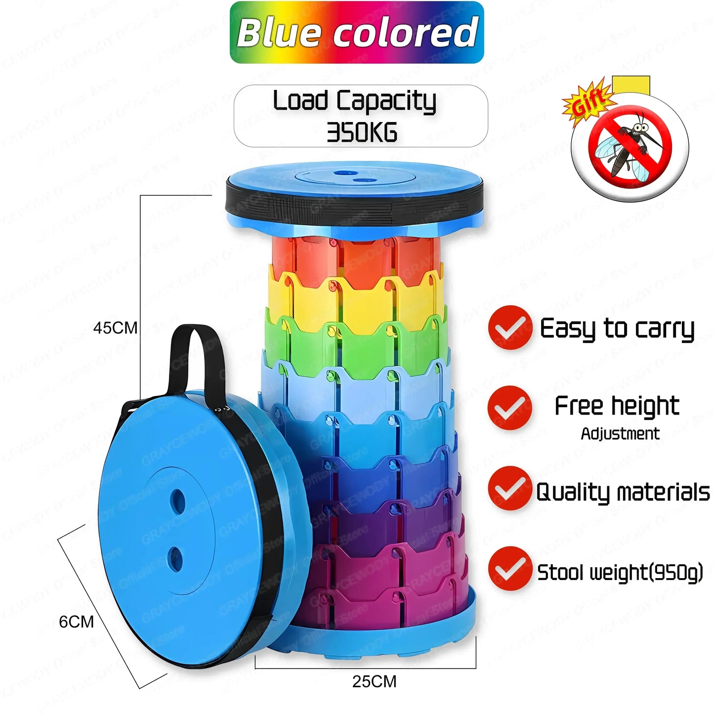 Outdoor Hard Plastic Round Flat Folding Chairs/Colors-Multicolor/Black/Blue/Red/Orange