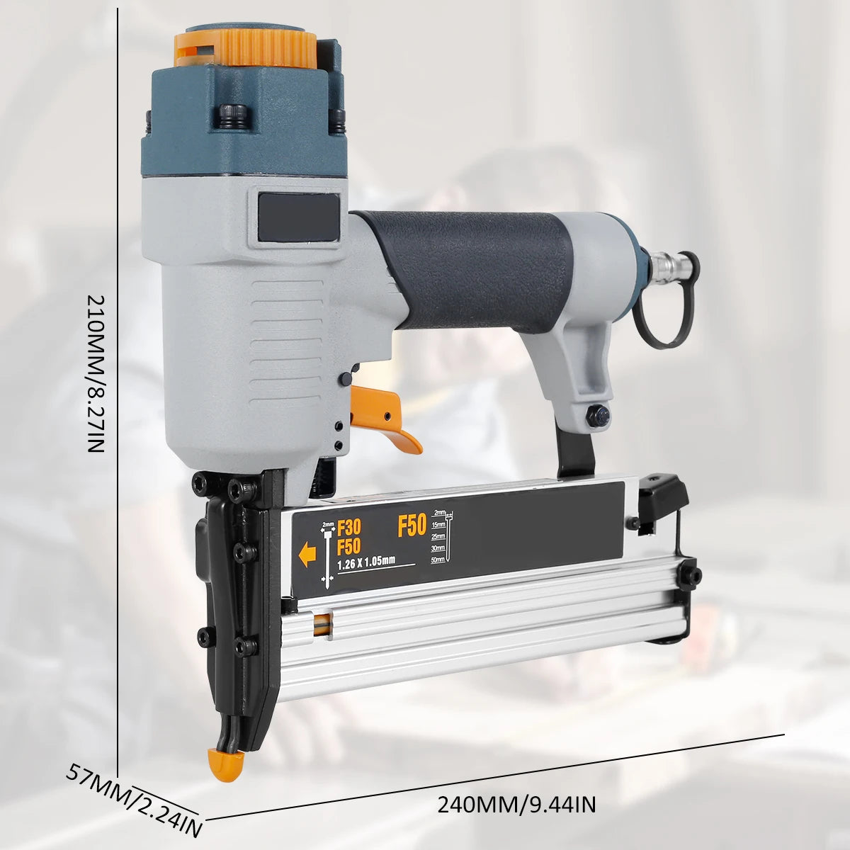 TOORISE Outdoor Multicolor Plastic Body Carpenter Pneumatic Nail Driver Silver Metal Air Riveter Finish Nailers/Colors-Gray/Orange/Black/Silver/Multicolor
