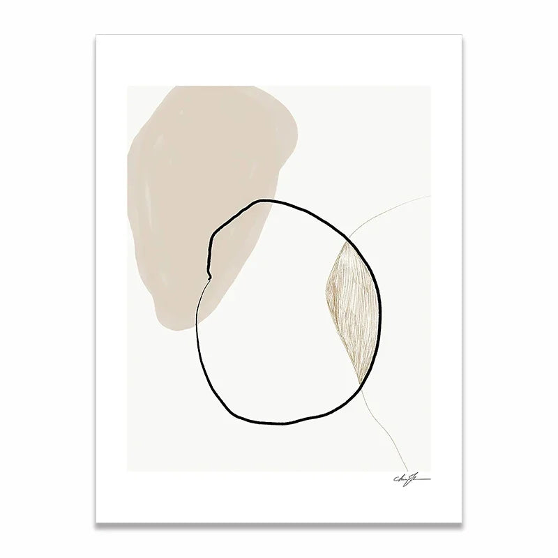 JKPICTURE Modern Art Unframed Rectangle Shaped Scandinavian Abstract HD Canvas Customized Prints/Colors-Black/Beige/White/Multicolor/3 Sizes