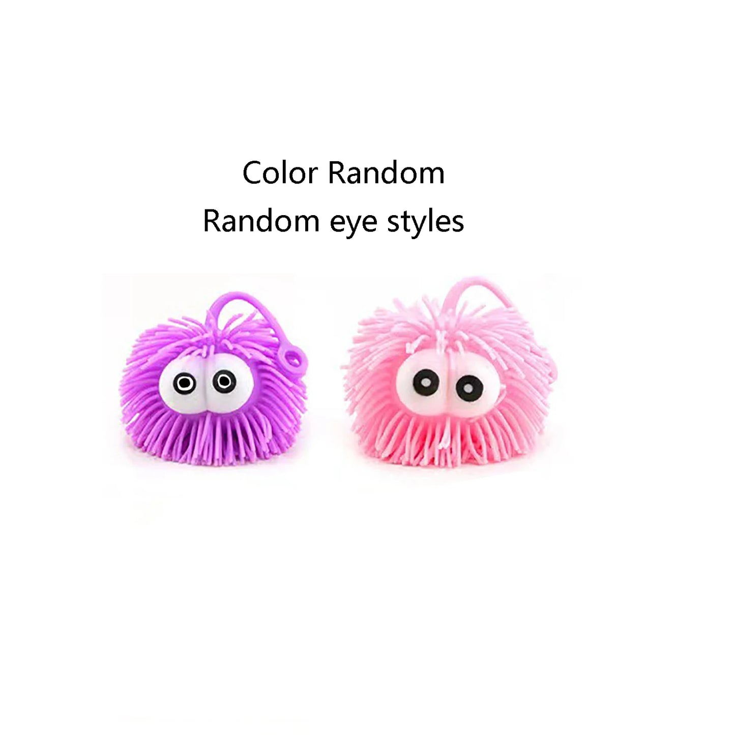 No-EN-Name-Null Large Lighting Up Soft Plush Rubber Protruding Bulging Eyes Multicolor Round Shaped Bouncy Balls/Colors-Purple/Green/Yellow/Blue/Multicolor/3-18 Years Old-Adults