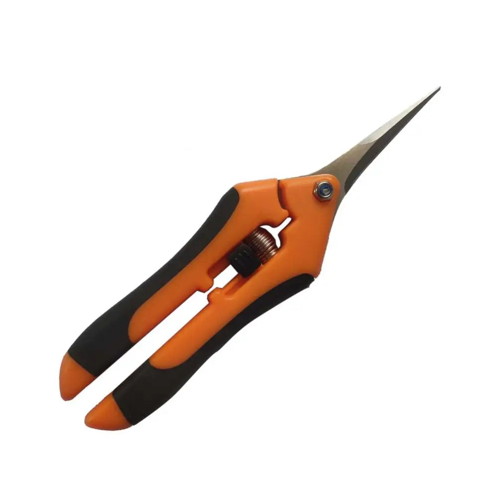 LIPLASING Handheld Safety Lock-Catch Anti-Slip Grip Green-Black Plastic-Rubber Handles Stainless Steel Metal Blades Straight Head-Elbow Bypass Cutting Garden Pruning Shears/Colors-Green/Orange/Blue