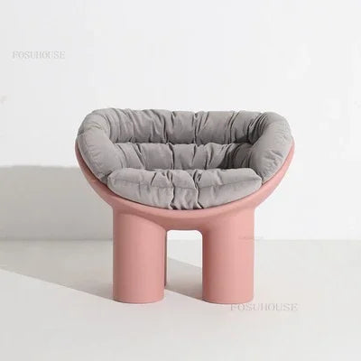 FOSUHOUSE Modern Upholstered Padded Soft Gray Polyester Fabric Cushions Hard Plastic Cute Elephant Four Legs Armchairs/Colors-Gray/Black/Yellow/Brown/Pink/Green/White/Beige/Blue/Multicolor