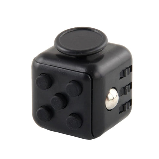 Plastic Black Dice Cube 6 Sides Textured Buttons Stress-Anxiety Relief Sensory Toys/Ages: 13-18 Years Old Adults/Colors-Black/Purple/Gray/Red/White/Multicolor