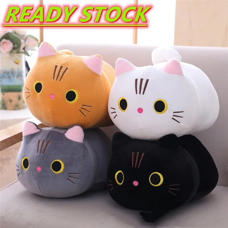 No-EN-Name-Null Movie-TV Cartoon Black Cute Kitty Cat Plush PP Cotton Pillow Stuffed Animals Toys/Ages: 14-18+Years Old/Colors-White/Black/Brown/Gray