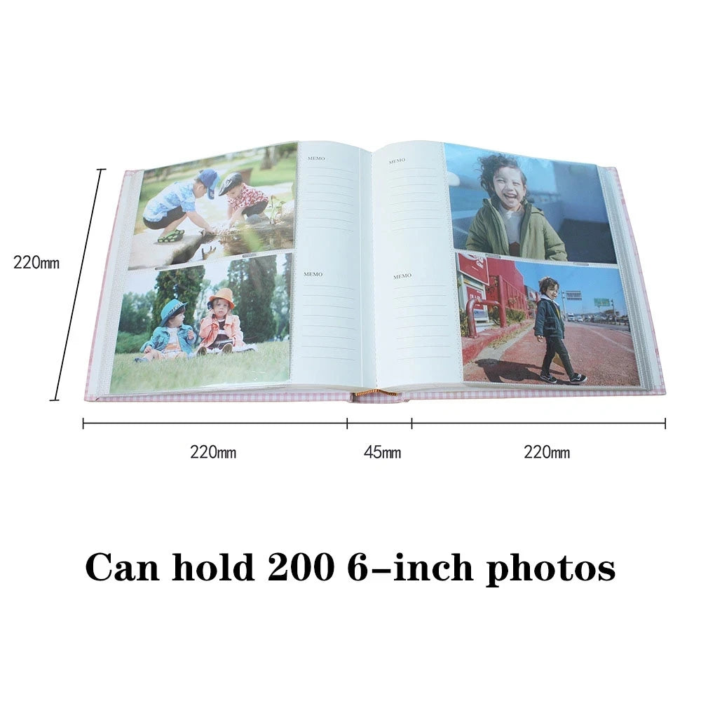 Babies Paper Cover Round Spiral Binding Memorable Babies Growth Loose-Leaf Photo Albums/ 6-Inch Photos/Colors-Pink/White/Blue/Checkered