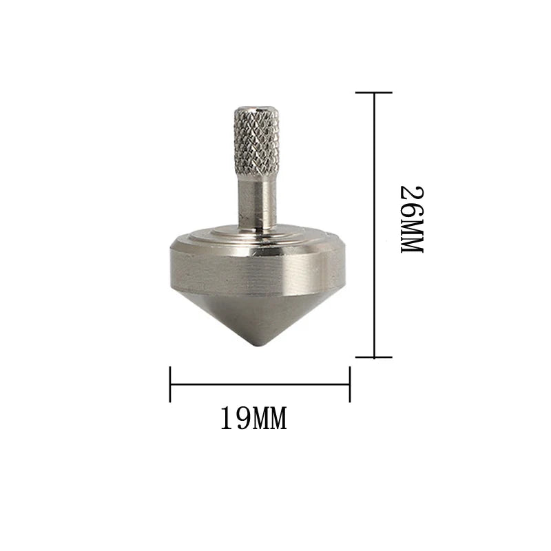 MUDDY PUDDLES Handheld Textured Surface Silver Metal Spinning Top Protruding Stem Activity Toys/Ages: 13-18 Years Old + Older/Colors-Silver/Gold/Gray/Multicolor