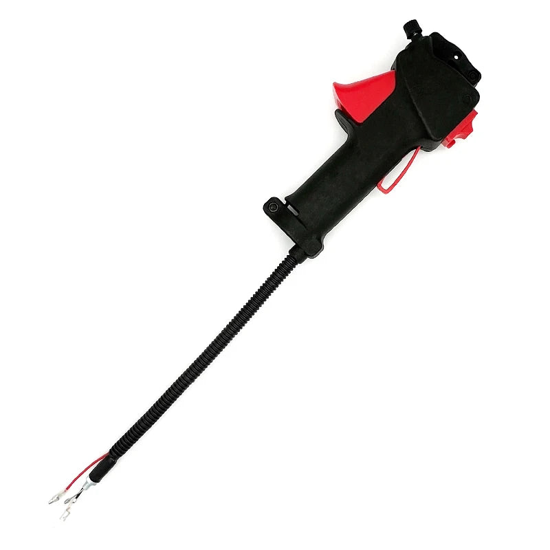 BESHONE GARDEN Plastic Black-Red Button Handle Switch Throttle Triggers Pole Saw Outdoor Power Equipment / Short Cable For High Branches For Pole Saw/Colors-Black/Red/Silver