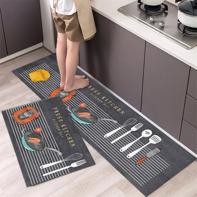 Kitchen Long-Small Rectangle Indoor Modern Hand-Machine Washable Anti-Slip Waterproof  Polyester Rugs/Colors-Blue/Gray/ Multicolor/ Black/Green/White/Geometric/Dots