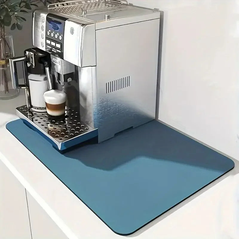 VIKAMA Kitchen Printed Heat-Proof Rapid Water Absorption Anti-Slip Rubber Bottom Waterproof Polyester Coffee Machine Mats/Colors-Blue/Black/Brown/Beige/Gray/Green/Geometric/Multicolor
