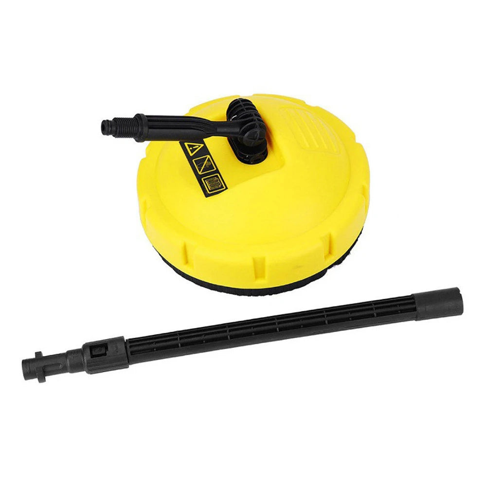 APWIKOGER Engineering Plastics Pressure Washer Telescopic Black Rod-Yellow Round Disc Designed For Flat-Vertical Surface Cleaning Pressure Washer Jet Cleaning Brush-Nozzles