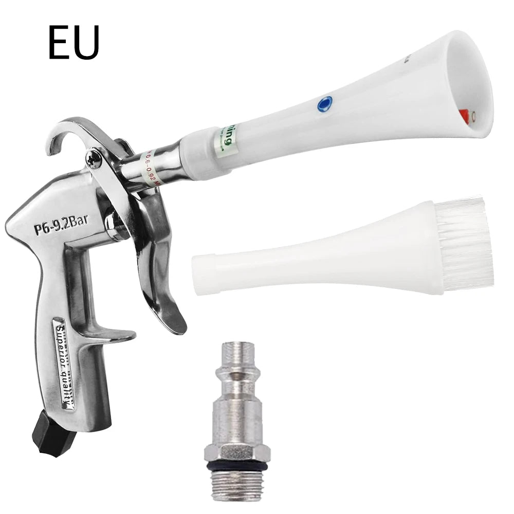 XMSJ Pneumatic Power Silver Aluminum Alloy Handle White Plastic Nozzles-Brushes Copper Air Blow Car High Pressure Wash Guns/Colors-White/Silver/Gray/Multicolor