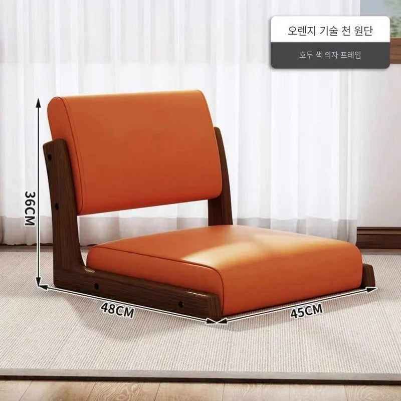 No-EN-Name-Null Modern Wood Frame Beige Backrest-Seat Cushion Armless Chaises