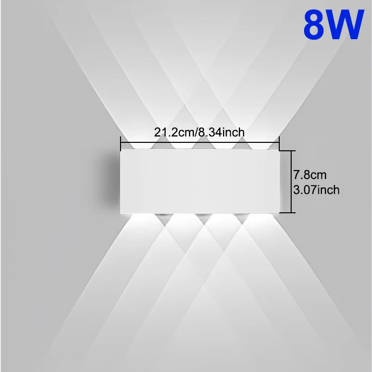 IQSCI Outdoor-Indoor Modern Waterproof Black-White Rectangle Shaped ABS Plastic Body AC-Powered Wall-Mounted Up-Down LED Lights Wall Light Fixtures