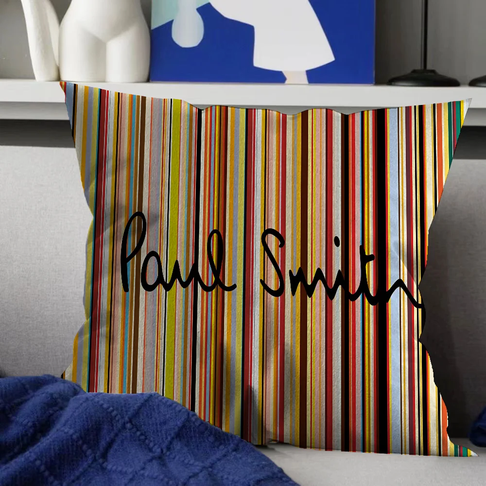 MINISO Printed Paul Smith Multicolor Square Double-Sided Cotton-Polyester Blend Washable Pillowcases/Colors-Multicolor/Striped/Purple/Black/Blue/Red/ 8 Sizes/(Pillow Not Included)/DO NOT BLEACH-DRY CLEAN/Ironing Temperature 100'Celsius