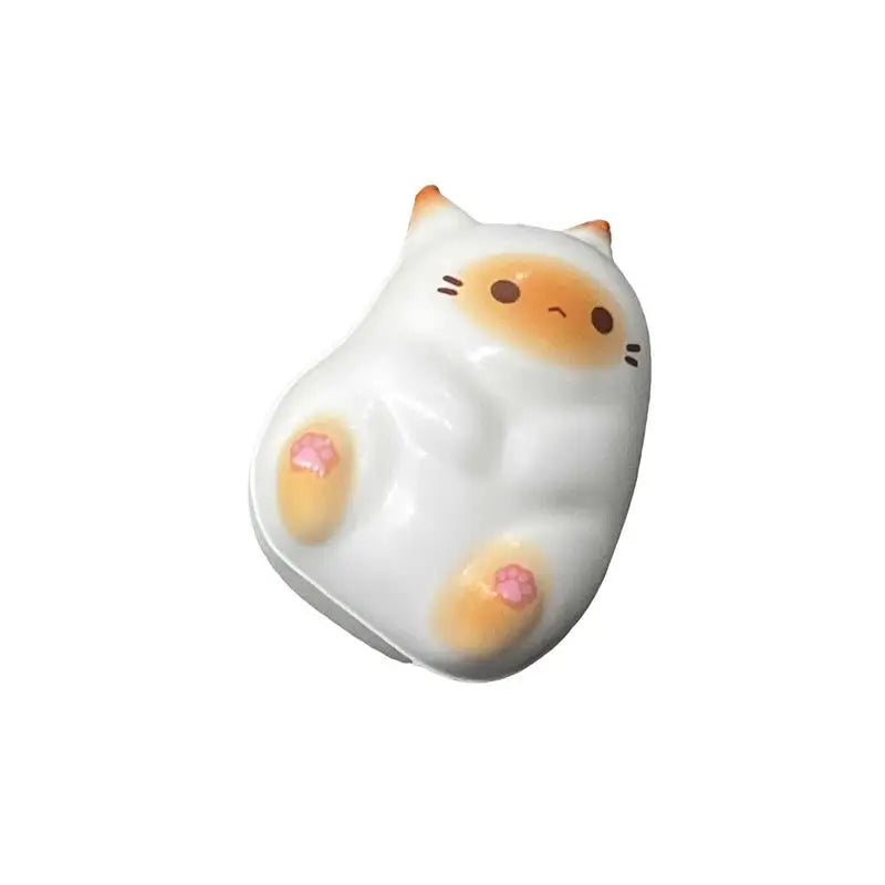 GJCUTE Creative Yellow-Gray Plastic Cute Cartoon Cat Animal Stress-Anxiety Relieving Slow Rebound Squishy Squeeze Executive Toys/Colors-White/Gray/Yellow/Stripped/Ages: 13-18 + Years Old