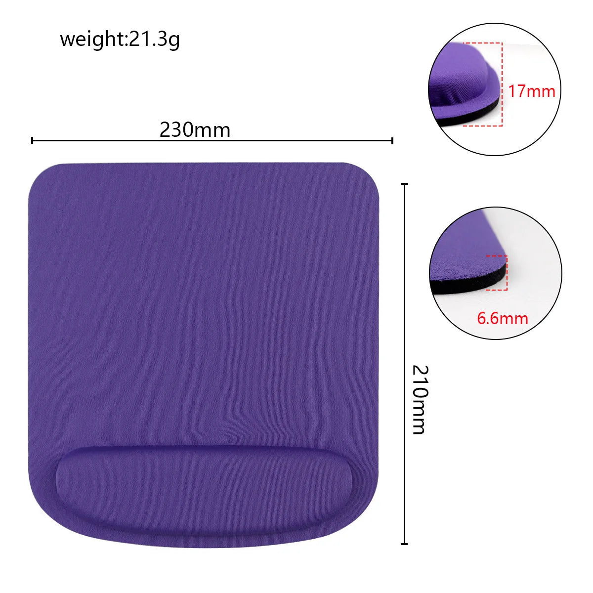 NULL Modern EVA Neoprene Fabric Square Shaped Memory Foam Slow Rebound Soft Wrist Support Curved Edges Laptop-Computer Mouse Pads/Colors-Gray/Black/Orange/Purple/Red/Green