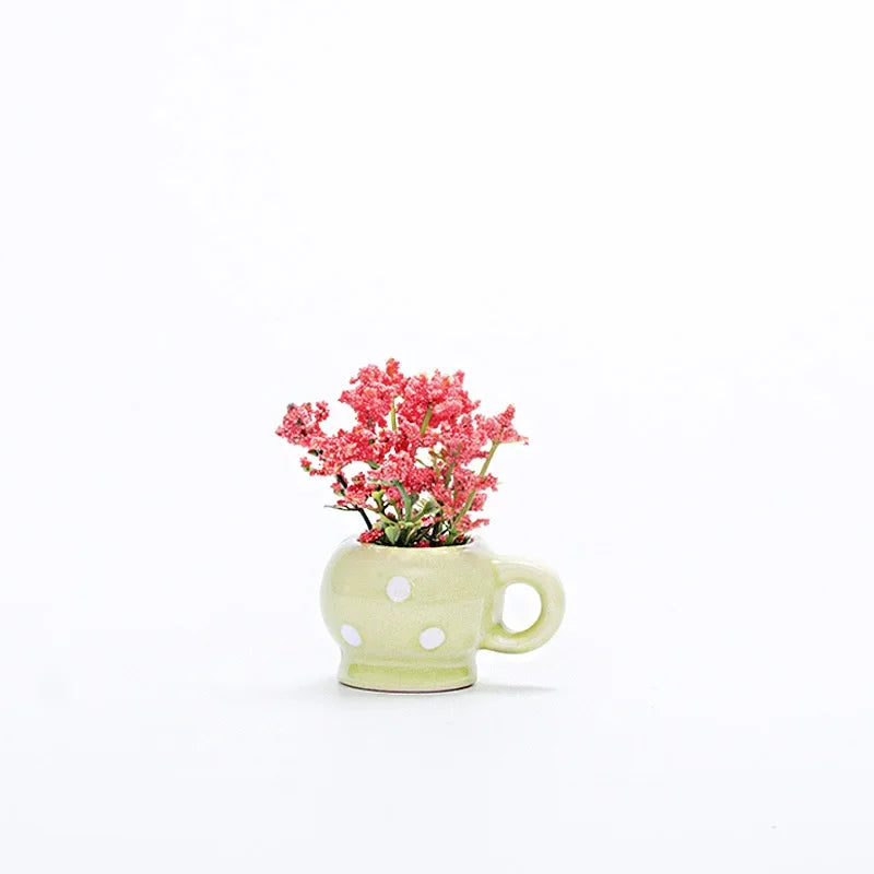 1pcs Creative Magnetic Mini Ceramic Vase 3D Simulation Flower Potted Cute Decorative Fridge Magnet for Kitchen Home Decor