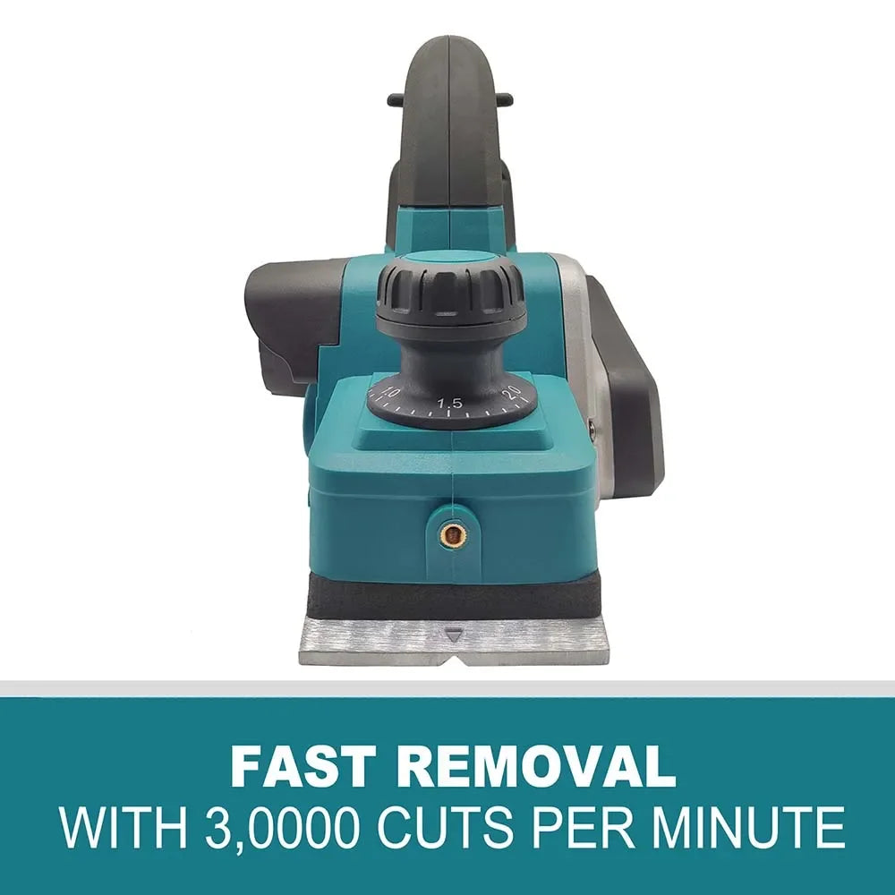 PATUOPRO Electric Brushed Motor Cordless Battery-Powered Rechargeable Wood Cutting Handheld Planers /Adapts To Makita 18V Lithium Battery/NO BATTERY