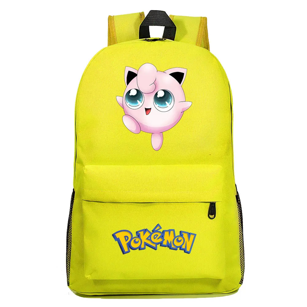 MINISO Kids Softback Waterproof Oxford Fabric Cartoon Anime Pokemon Design Adjustable Shoulder Straps-One Handle 15 Inch Laptop Single Compartment School Backpacks/Colors-Blue/Pink/Black/Multicolor