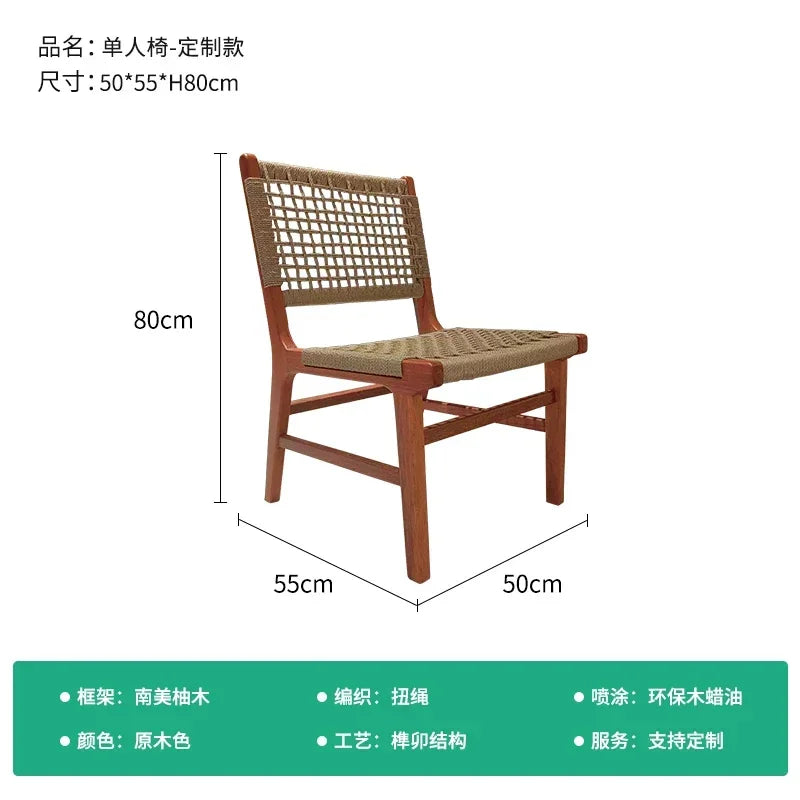 No-EN-Name-Null Outdoor European Free-Standing Brown Rectangle Shaped Wood Frame Table-Bench-Six Mesh Backrest Fabric Beige Cushions Chairs Sets/Colors-Brown/Beige