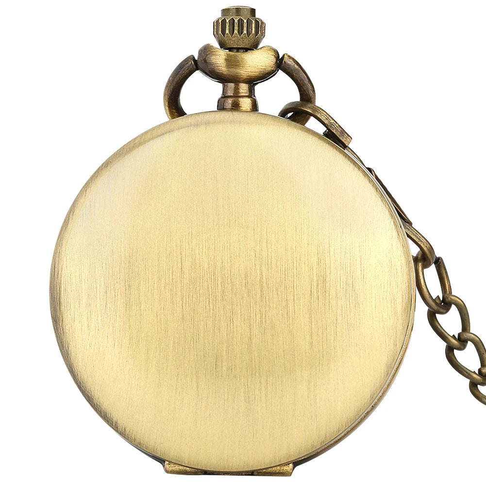 YISUYA Adults  Quartz Analog Display Acrylic Face Black Metal Alloy Round Shaped Case Roman Numeral Black Chain-Pocket Watches/Colors-Silver/Bronze/Gold/Black