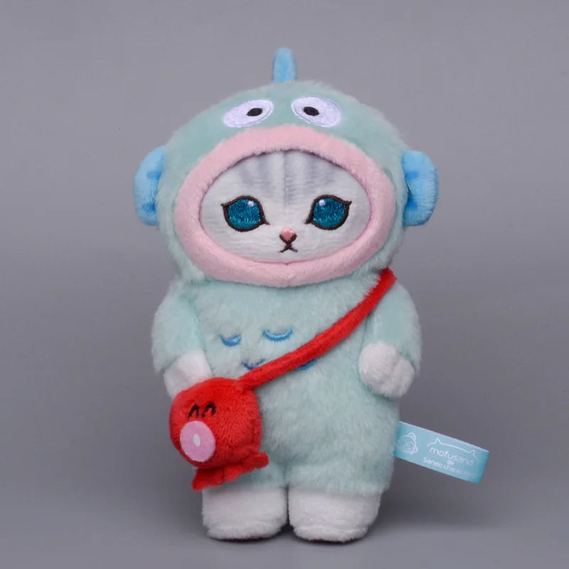 MINISO Teens-Adults Japanese Sanrio Co Shark Cat-Ugly Fish Soft Plush Polyester Fabric Cotton Stuffed Animal Toys/ Colors-Multicolor/Blue/Yellow/Pink/White/Black/Striped/Animal/Ages: 13-18 Years Old-Adults