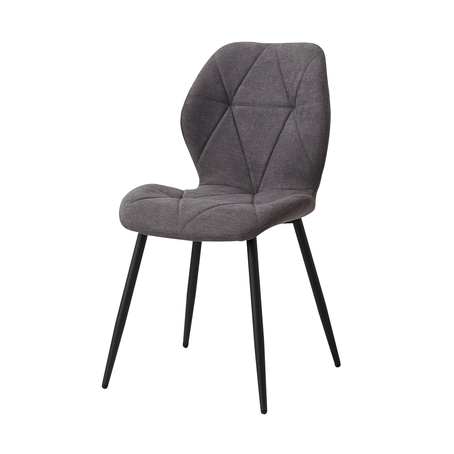EGOONM Modern Black Upholstered Padded Linen Fabric Metal Legs-Feet 4 Kitchen-Dining Room Chairs/Dimensions: L 42cm x W 48cm x H 86cm/Colors-Black/Blue/Beige/Gray