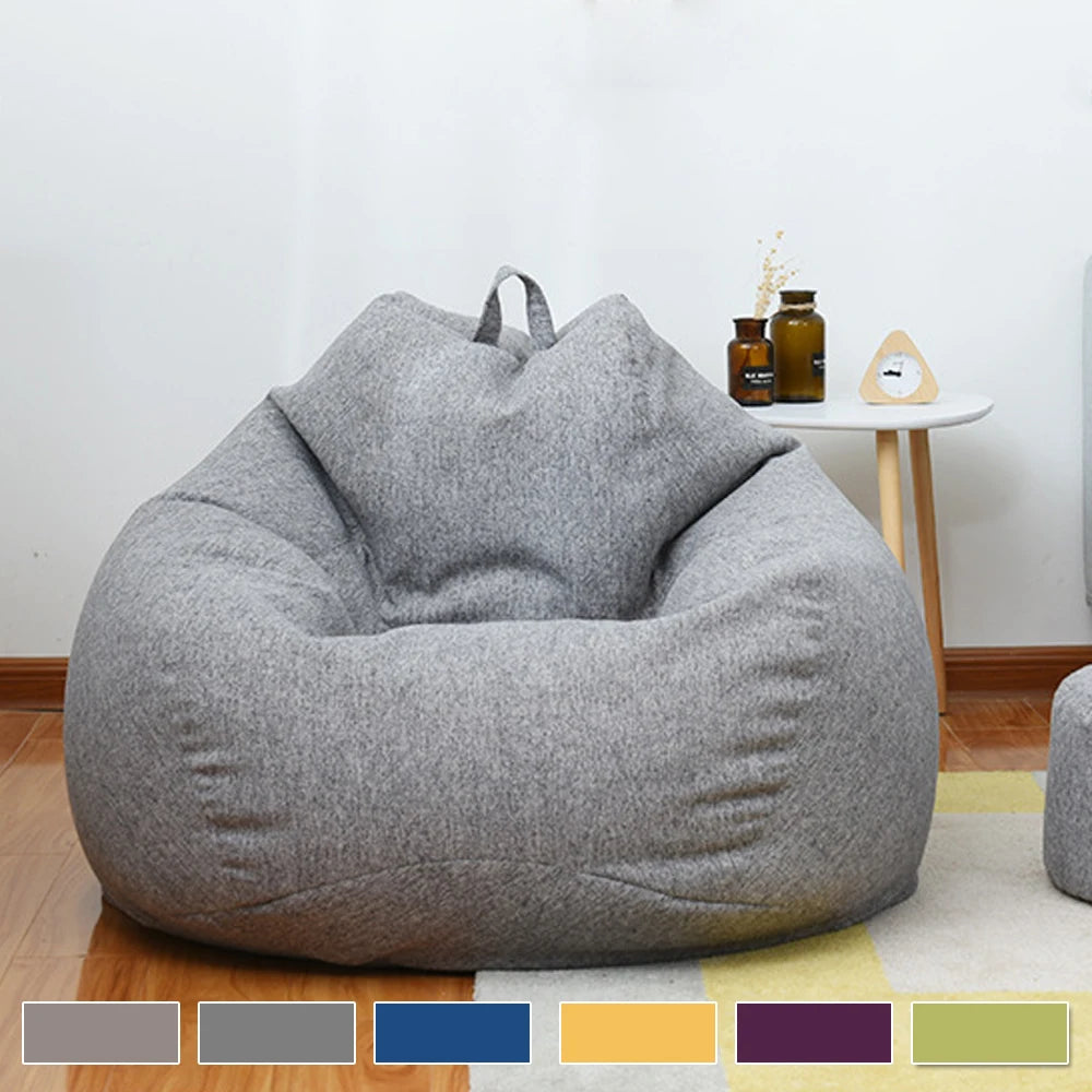 No-EN-Name-Null Adults Removable Inner Liner No Internal PS Bean Filling Large Lazy Seat Bean Bag Replacement COVERS/Color-Purple/Gray/Green/Yellow/Brown