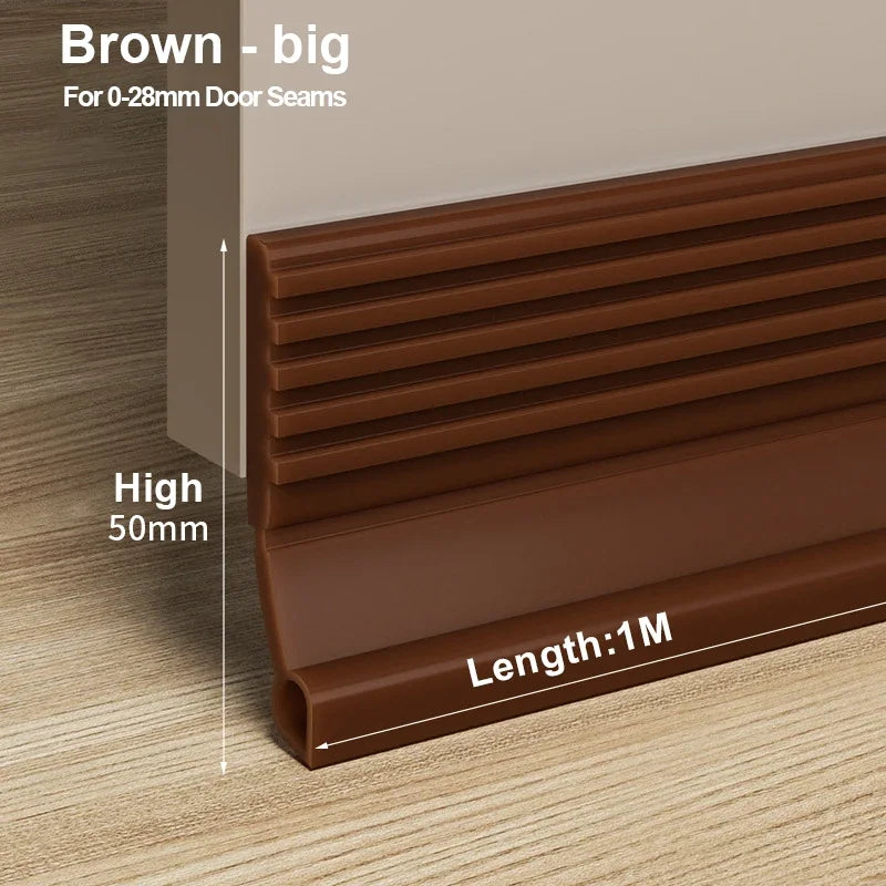 Waterproof Self-Adhesive Flexible TPE Rubber Wind-Soundproof Door Bottom Sealing Strips/Colors-Gray/White/Brown