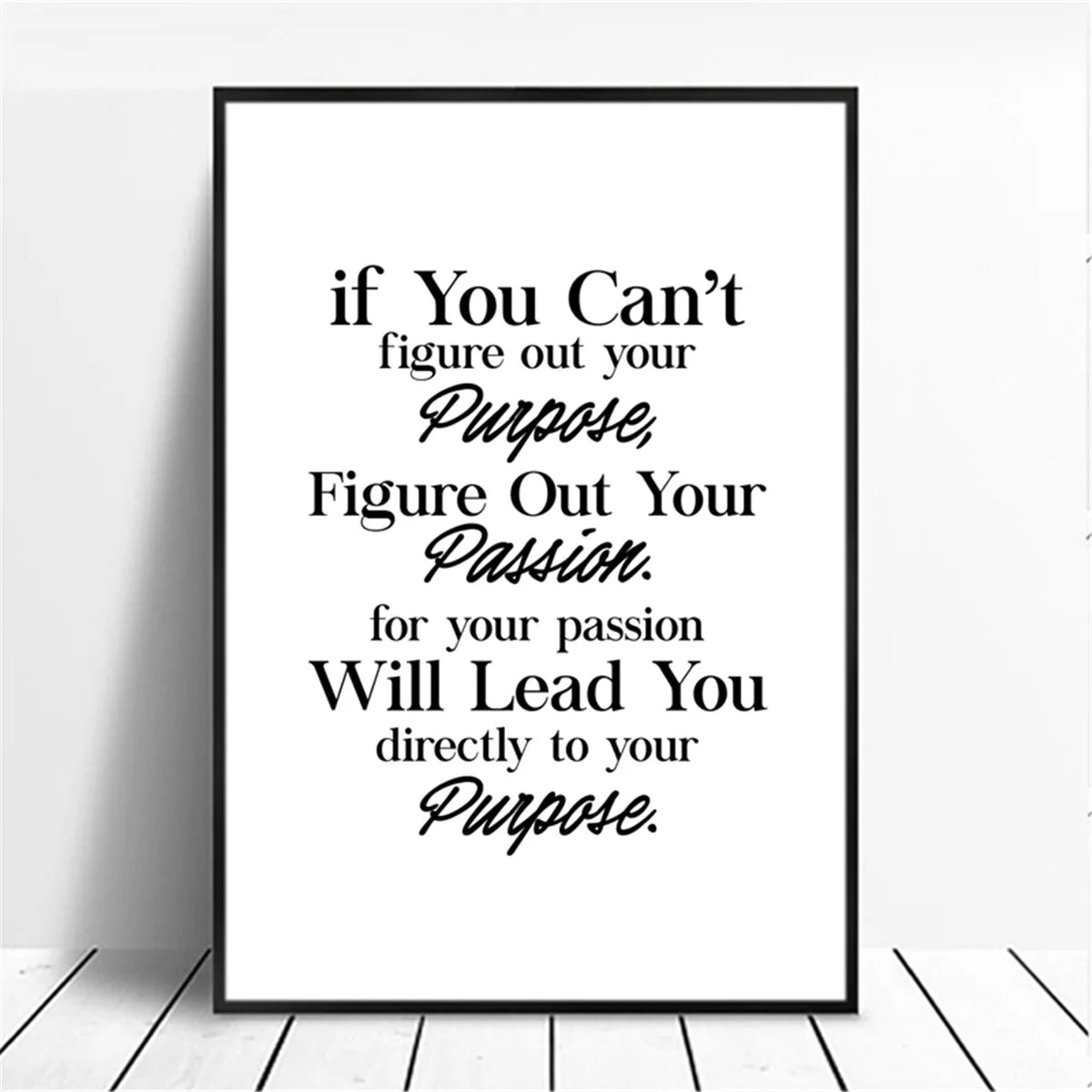 Unframed Canvas Rectangle Waterproof Ink Wall Black-White Quotes Minimalist Positive Words Prints